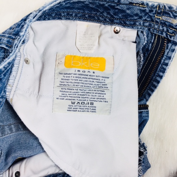 Vintage BKLE Buckle High Rise Waist Frayed Cutoff Denim Jean Shorts - Picture 4 of 4